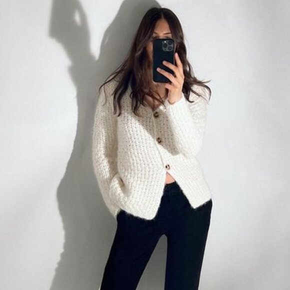 NWT ZARA STRUCTURED KNIT CARDIGAN S, L, M - Picture 1 of 9
